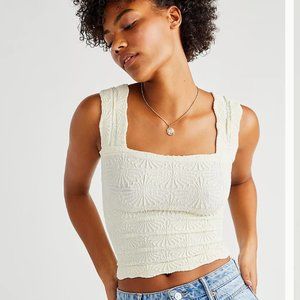 Free People Love Letter Cami Size M/L Cream / off white